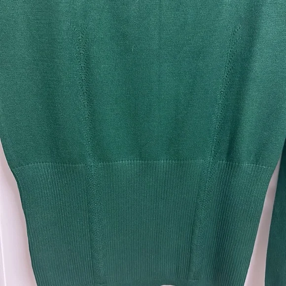 Mango sweater / jersey with stretch, U-neck and long sleeves in green! Size UK L - Picture 12 of 13